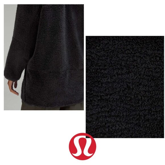 LULULEMON ATHLETICA Collarless Textured Fleece Full Zip Black 8 LL-10 - Picture 3 of 7